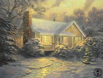 Artworks in 150 Subjects Painting - Christmas Cottage TK